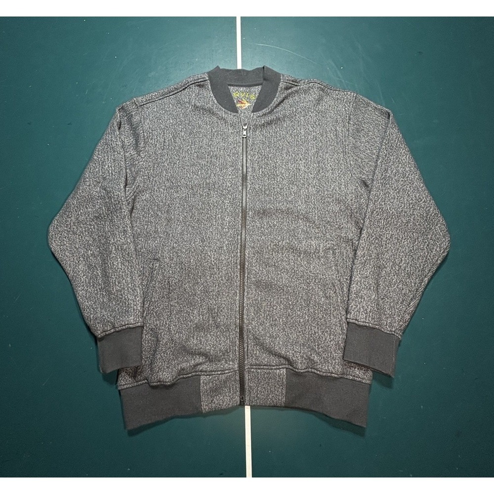Orvis Bomber Varsity Jacket Full Zip Pockets Heather Gray Men's Size Medium